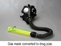Gas mask bong converted to drug pipe